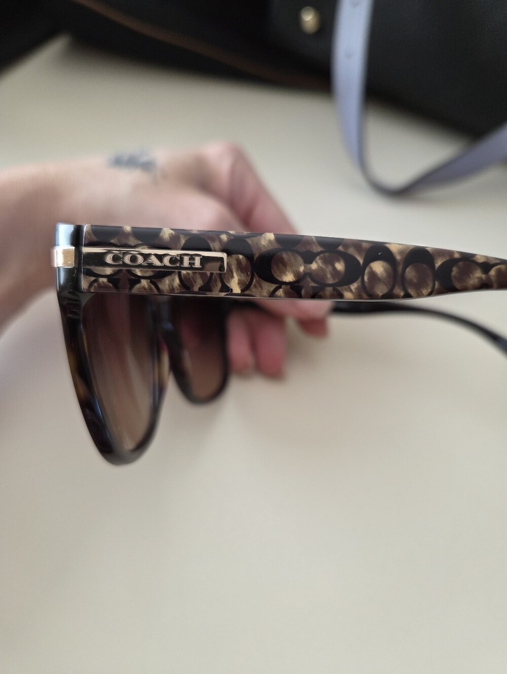 Coach Brown Tortoise Frame Sunglasses, HC 8103 (L080 alfie) - Picture 4 of 8
